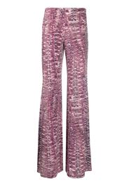 Alberta Ferretti graphic-print straight-leg trousers - Rosa