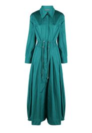 Alberta Ferretti taffeta drawstring-waist maxi dress - Verde