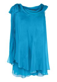 Alberta Ferretti semi-sheer asymmetric blouse - Blu