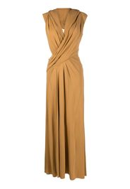 Alberta Ferretti draped maxi dress - Toni neutri