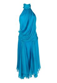 Alberta Ferretti draped halterneck midi dress - Blu