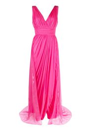 Alberta Ferretti draped tulle silk gown - Rosa