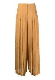 Alberta Ferretti wide-leg pleated silk trousers - Arancione