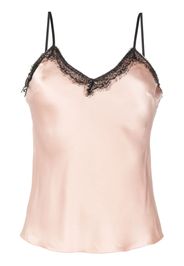 Alberta Ferretti Blusa con bordo in pizzo - Rosa