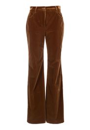 Alberta Ferretti flared velvet-effect trousers - Marrone