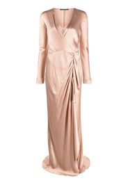 Alberta Ferretti draped wrap-effect satin maxi dress - Rosa