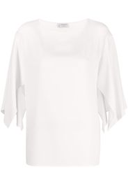 Alberto Biani boat neck long-sleeved blouse - Bianco