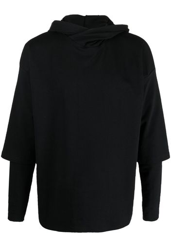 Alchemy layered drop-shoulder hoodie - Nero