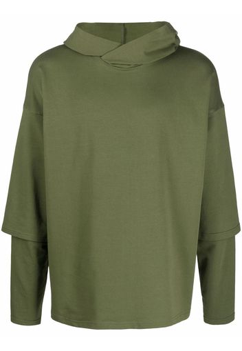 Alchemy layered-sleeve hoodie - Verde