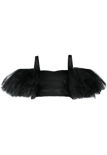 Alchemy Top corto con tulle - Nero