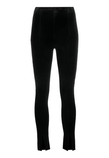 Alchemy x Lia Aram hem-split velvet trousers - Nero