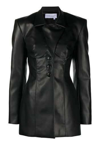 Aleksandre Akhalkatsishvili cut-out faux leather blazer - BLACK