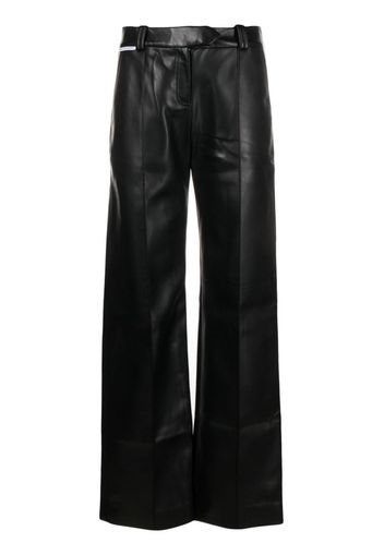 Aleksandre Akhalkatsishvili mid-rise faux-leather trousers - Nero