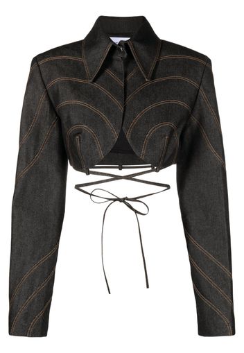 Aleksandre Akhalkatsishvili waist-wrap blazer - Nero