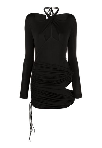 Aleksandre Akhalkatsishvili cut-out ruched mini dress - Nero