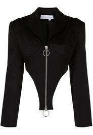 Aleksandre Akhalkatsishvili zip-up cropped blazer - Nero