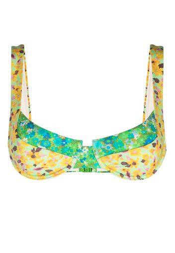 ALEMAIS Kenzie floral-print bikini top - Giallo