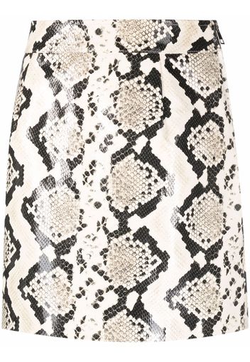 Alessandra Rich snakeskin-effect leather mini skirt - Grigio