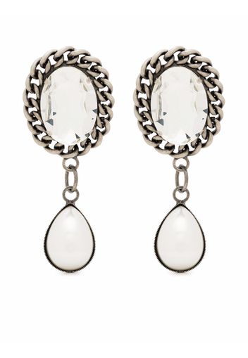 Alessandra Rich crystal-embellished clip-on earrings - Argento