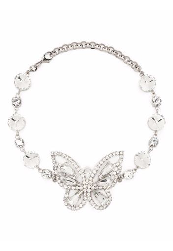 Alessandra Rich butterfly-charm chocker necklace - Argento