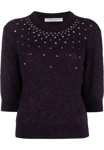 Alessandra Rich studded knitted top - Viola