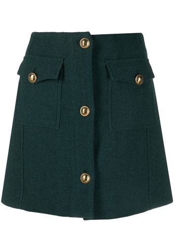 Alessandra Rich button-up A-line skirt - Verde