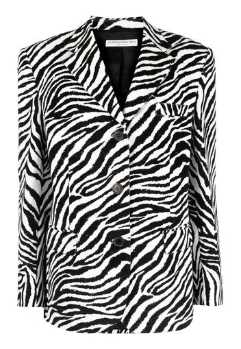 Alessandra Rich Blazer monopetto zebrato - Bianco