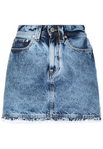 Alessandra Rich acid-wash denim skirt - Blu