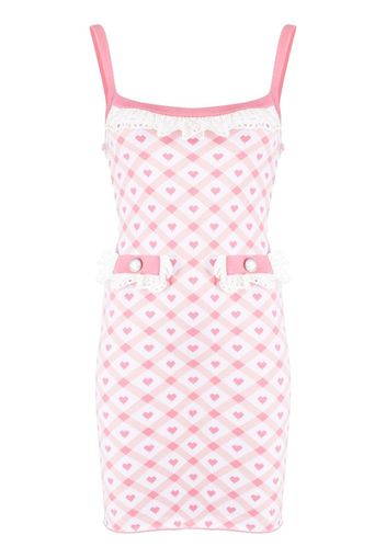 Alessandra Rich heart-print knitted mini dress - Rosa