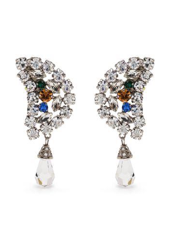 Alessandra Rich crystal-embellished half moon earrings - Argento