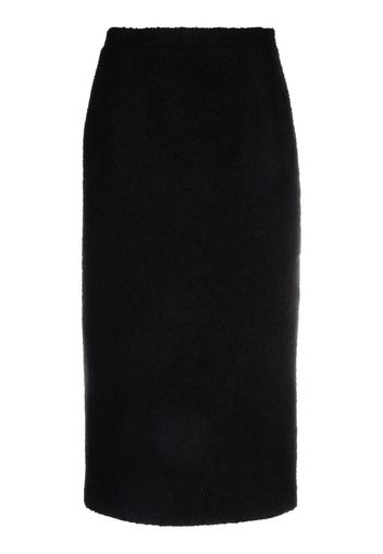 Alessandra Rich brushed-finish high-waisted skirt - Nero