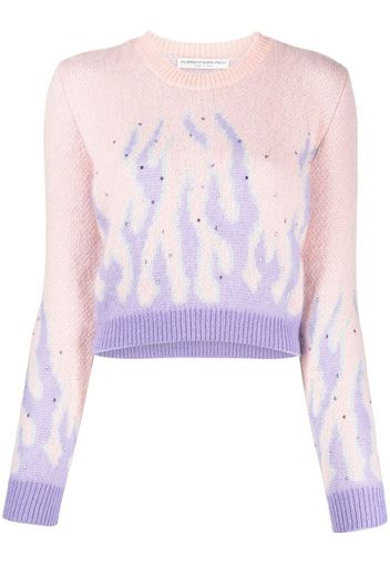 Alessandra Rich flame-print knitted jumper - Rosa