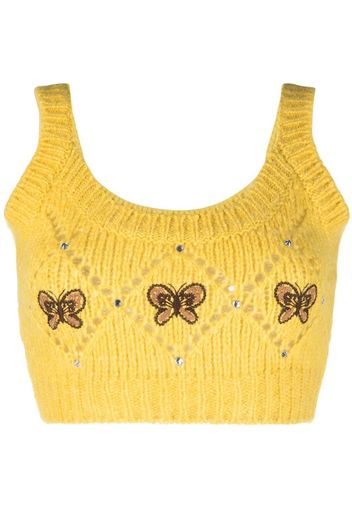 Alessandra Rich Top smanicato - Giallo