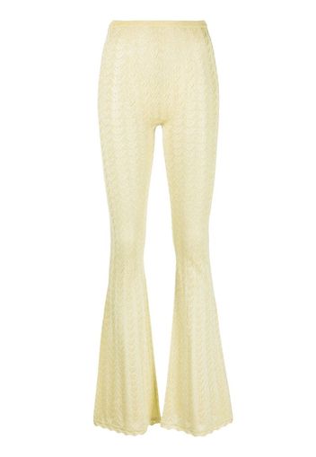 Alessandra Rich lace-knit flared trousers - Verde