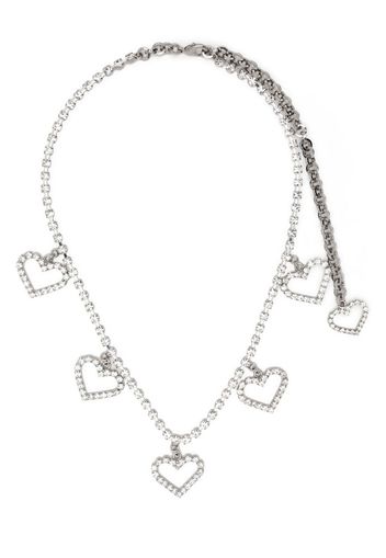 Alessandra Rich crystal heart necklace - Argento