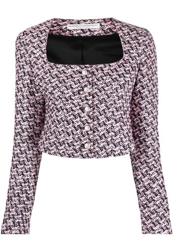 Alessandra Rich houndstooth cropped jacket - Rosa