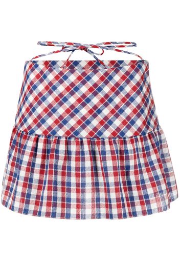 Alessandra Rich checked mini skirt - Blu