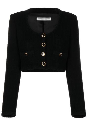 Alessandra Rich cropped tweed jacket - Nero