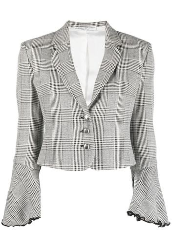 Alessandra Rich checked cropped blazer - Bianco