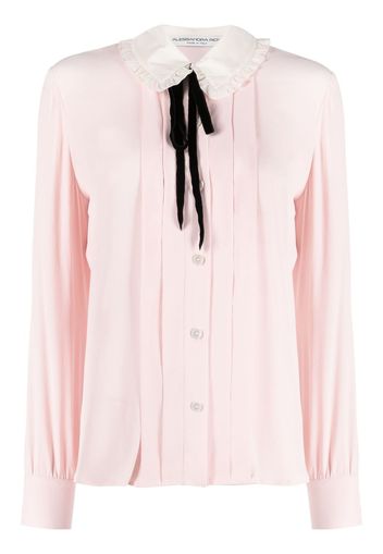 Alessandra Rich Camicia a maniche lunghe con ruches - Rosa