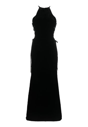 Alessandra Rich lattice lace-up gown - Nero