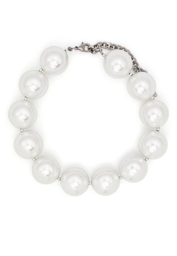 Alessandra Rich faux-pearl chain-link necklace - Bianco