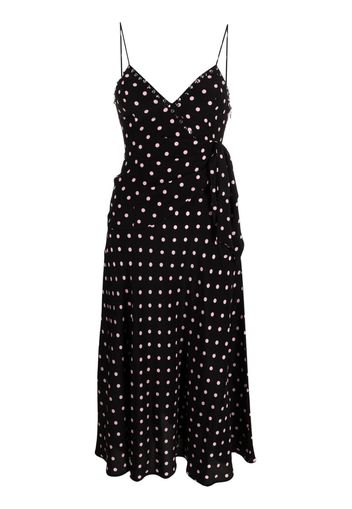 Alessandra Rich embellished polka dot silk dress - Nero