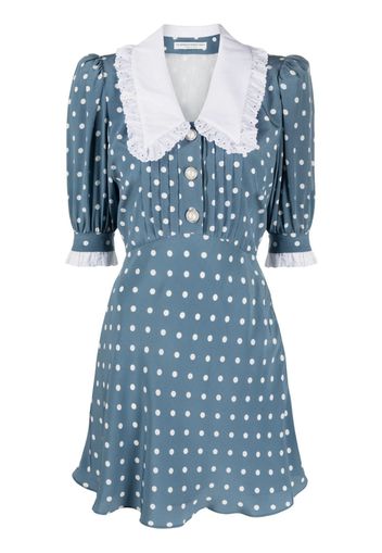 Alessandra Rich polka-dot silk minidress - Blu