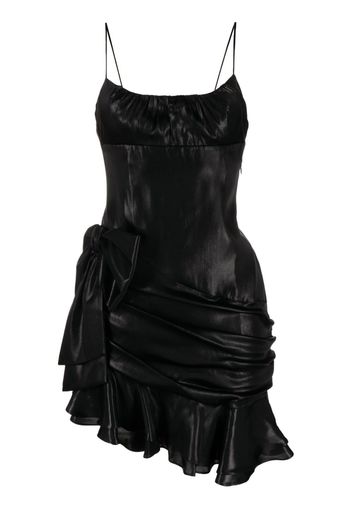 Alessandra Rich bow-embellished laminated-satin dress - Nero