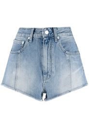 Alessandra Rich Shorts denim con ricamo - Blu