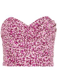 Alessandra Rich floral-print bustier top - Rosa