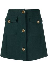 Alessandra Rich button-up A-line skirt - Verde