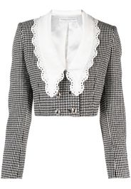 Alessandra Rich Peter Pan collar gingham blazer - Nero