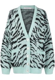 Alessandra Rich zebra-print knit cardigan - Verde